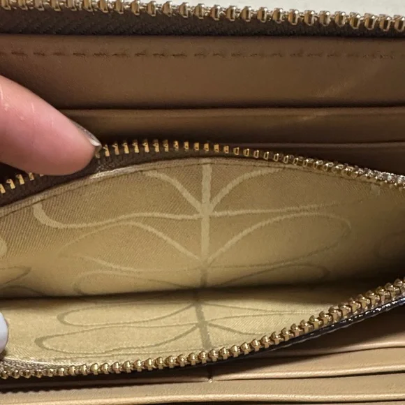 Orla Kiely tan and orange Perforated Wallet - Picture 5 of 5